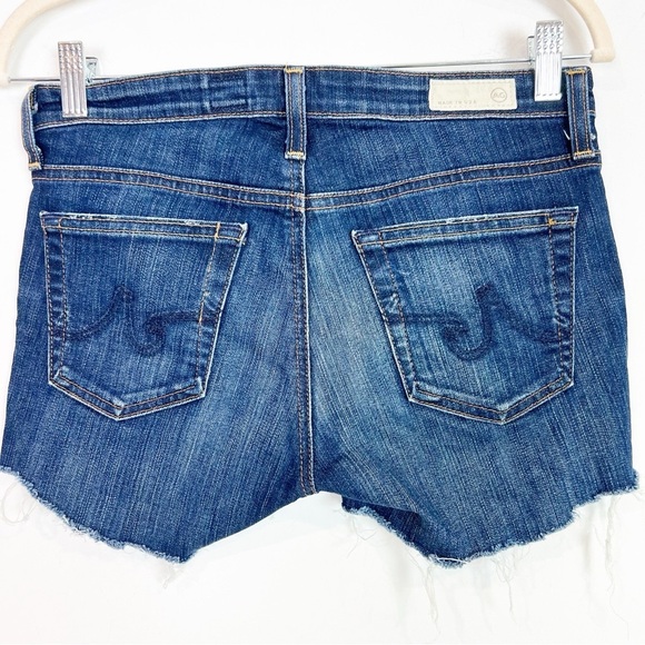 AG ADRIANO GOLDSCHMIED MALIBU RAW HEM CUT OFF DENIM JEAN SHORTS WOMENS SZ 27 - Picture 3 of 4
